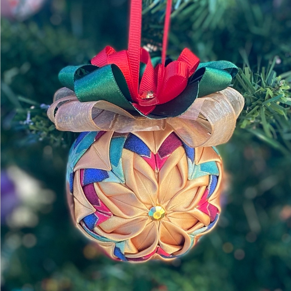 Stained Glass Quilted Star Ornament handmade